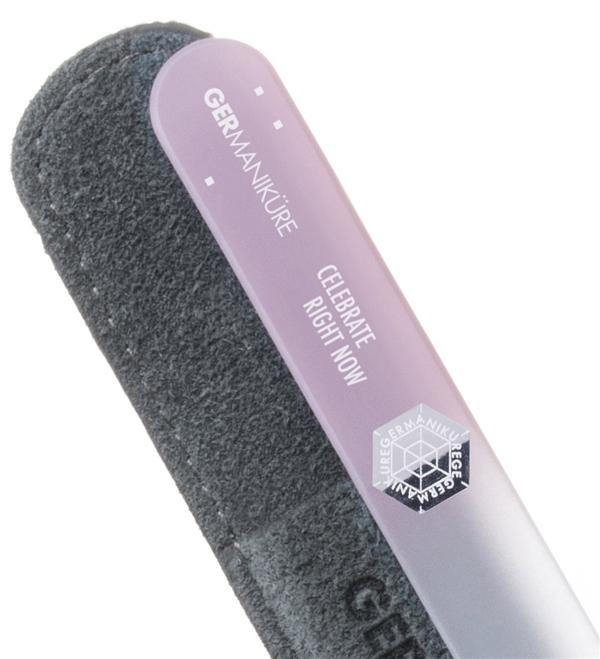 'CELEBRATE RIGHT NOW' Genuine Czech Crystal Glass Nail File in Suede