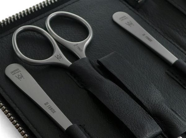 8-Piece Manicure Set with Black Leather Case FINOX® – Zamberg Com