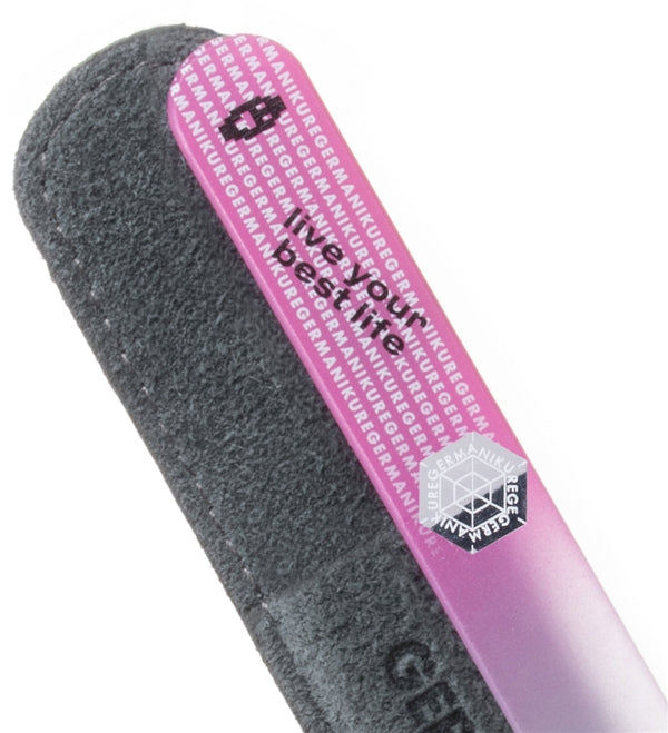 LIVE YOUR BEST LIFE - Genuine Czech Crystal Glass Nail File in Suede