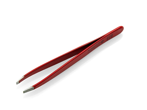 Professional TopInox® Stainless Steel Straight Red Coated Tweezers 9cm by Niegeloh, Germany