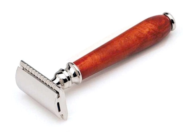 Traditional Safety Razor with Root Wood Handles by Erbe, Germany