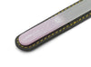 SUNgienic Genuine Patented Czech Crystal Glass Manicure Pedicure Nail File with Pink Handle in Suede