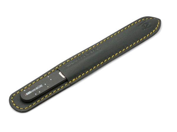 SUNgienic Genuine Patented Czech Crystal Glass Manicure Pedicure Nail File with Black Handle in Suede