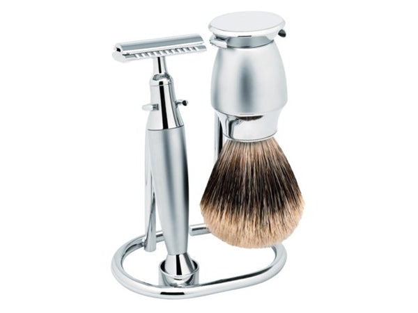 Traditional Razor Set with Pure Badger Brush by Erbe, Germany