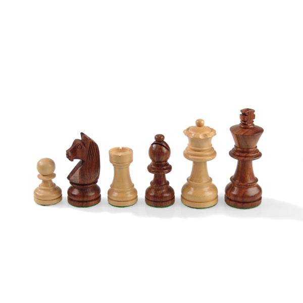 Classic Medium Sandalwood/Bud Rosewood Chess Pieces by Giglio Asla, Italy