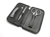 4pcs Travel Nail Care Set German FINOX® Surgical Stainless Steel: Scissors, Nail Clippers, Glass Nail File and Tweezers