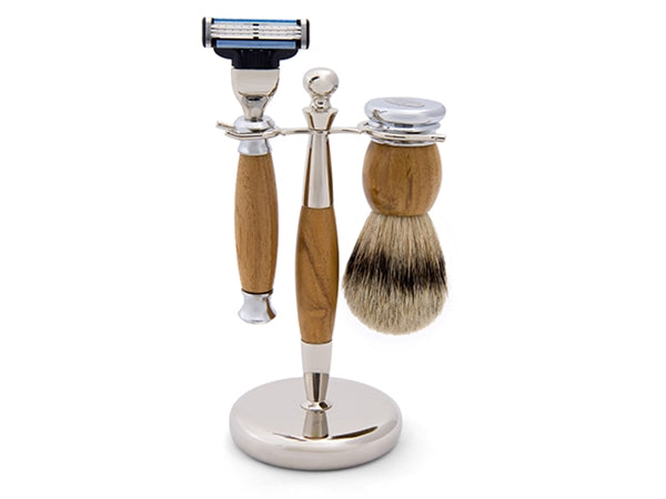 Silvertip Shaving Set with Wood Handles by Hans Baier, Germany