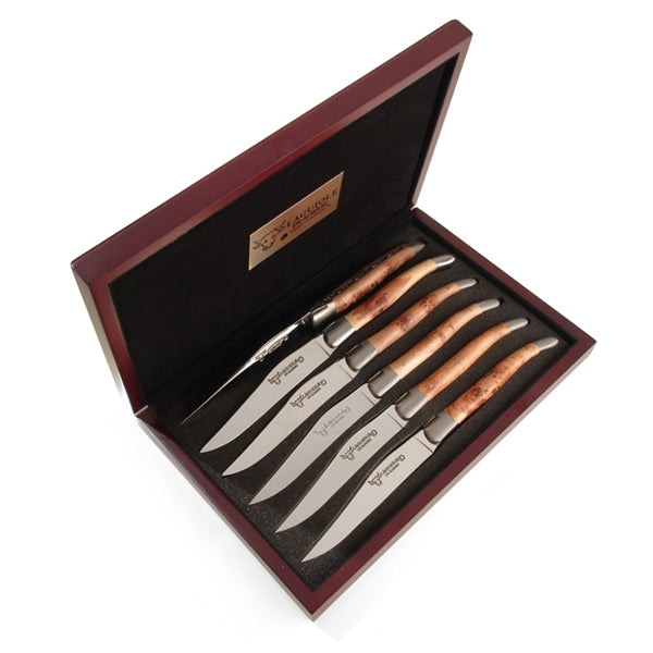 Laguiole Steak Knives Set of 6 – Juniper wood