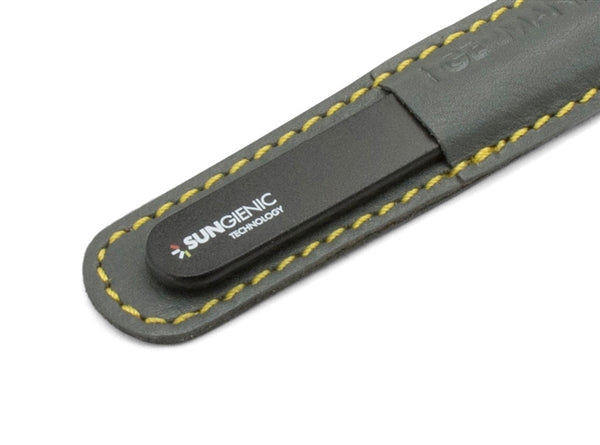SUNgienic Genuine Patented Czech Crystal Glass Manicure Pedicure Nail File with Black Handle in Suede