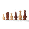 Slim Handcraved Sandalwood/Bud Rosewood Chess Pieces by Giglio Asla, Italy