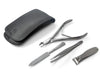 4pcs Travel Manicure Set German FINOX®Surgical Stainless Steel: Nippers, Clippers, Tweezers, and Nail File