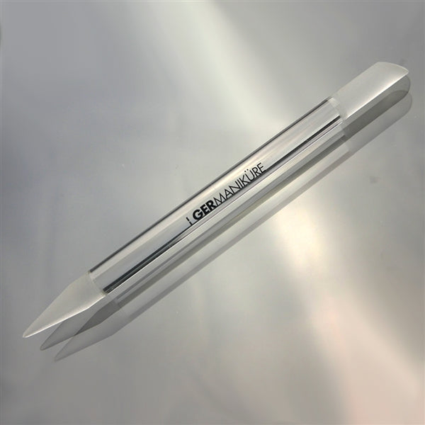 GERMANIKURE's Crystal Glass Manicure Stick and Cuticle Pusher in Leather case