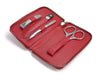 4pcs Travel Manicure Set German FINOX® Surgical Stainless Steel: Scissors, Clippers, Tweezers and Glass Nail File