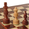 Handcrafted Medium Sandalwood/Bud Rosewood Chess Pieces by Giglio Asla, Italy