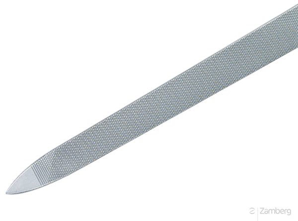 Stainless Steel Triple-Cut Double-Sided 5'' Medium/Fine Nail File with Nail Cleaner/Cuticle Pusher by Dovo, Germany