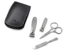 4pcs Pedicure Travel Kit German FINOX® Surgical Stainless Steel: Toenail Clippers, Fingernail Clippers, Scissors and Nails File