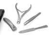 4pcs Travel Manicure Set German FINOX®Surgical Stainless Steel: Nippers, Clippers, Tweezers, and Nail File