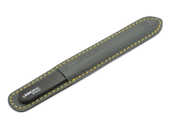 SUNgienic Genuine Patented Czech Crystal Glass Manicure Pedicure Nail File with Black Handle in Suede
