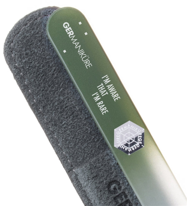'I'M AWARE THAT I'M RARE' Genuine Czech Crystal Glass Nail File in Suede