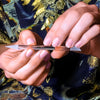 Set of 3 Glass Manicure Sticks Genuine Czech Crystal Glass Cuticle Pusher in Suede Case