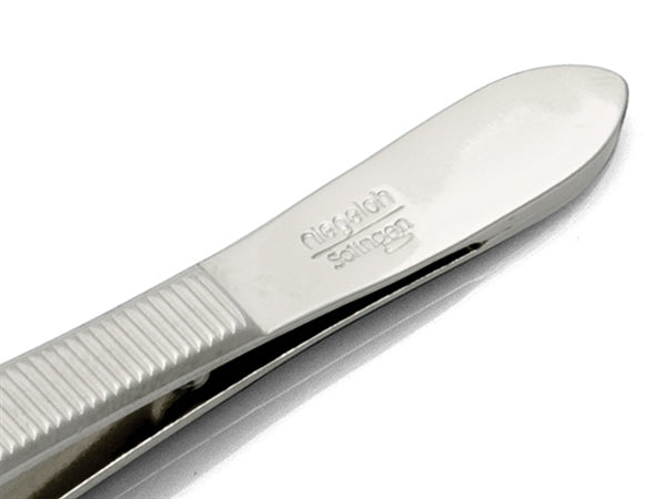Nickel Plated High Carbon Steel Gold Tipped Slanted Tweezers by Niegeloh, Germany