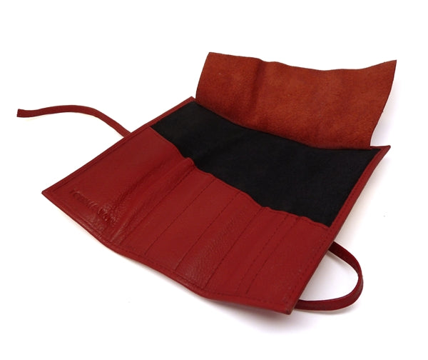 GERmanikure Small  Leather Roll Up Case - Red