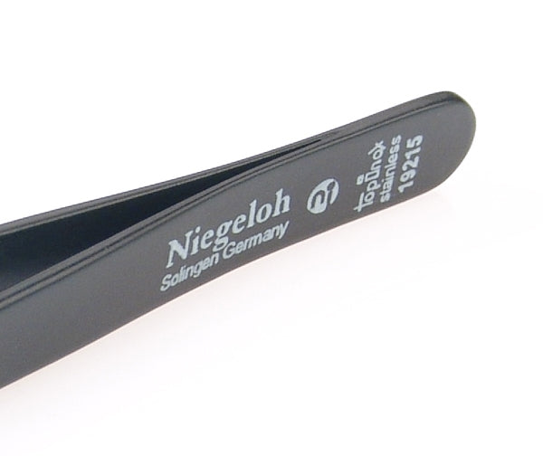 TopInox® German Stainless Steel Pointed Black Coated Tweezers 9cm by Niegeloh