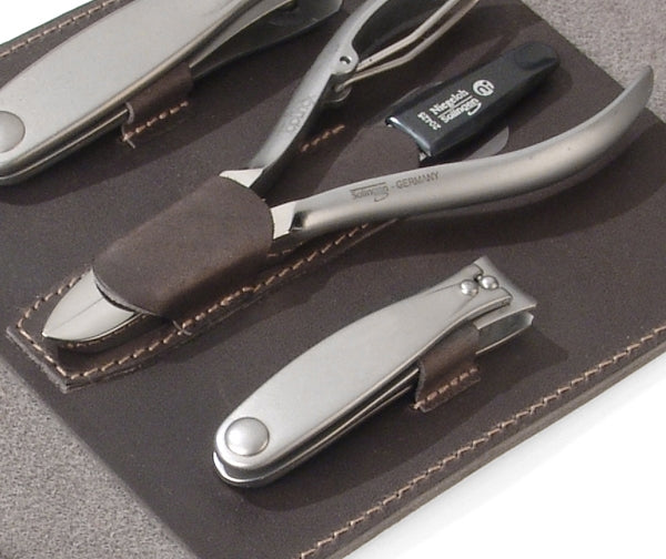 TopInox® "HAVANNA XL" - 7 pcs Matte Stainless Steel Manicure Set by Niegeloh, Germany