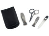4pcs Manicure Set German FINOX22 Titanium Steel: Self-Sharpening Scissors, Toenail Clippers, Fingernail Clippers, and Glass Nail File