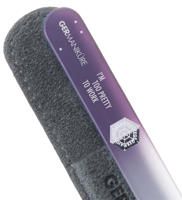 2pcs Genuine Patented Czech Crystal Glass Nail Files Set - Cuticle Stick and Cristal Glass Nail file - Purple