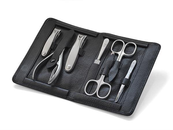 7 Pcs Matte Stainless Steel Manicure Set for Men by Niegeloh