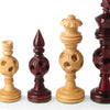 Handmade Large Sandalwood/Bud Rosewood Chess Pieces by Giglio Asla, Italy