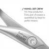 GERMANIKURE 5pc Men's Manicure Set - FINOX® Surgical Steel: Beard & Mustache Scissors, Cleaner, Sapphire Nail File, Tweezers, Toenail Clippers in Leather